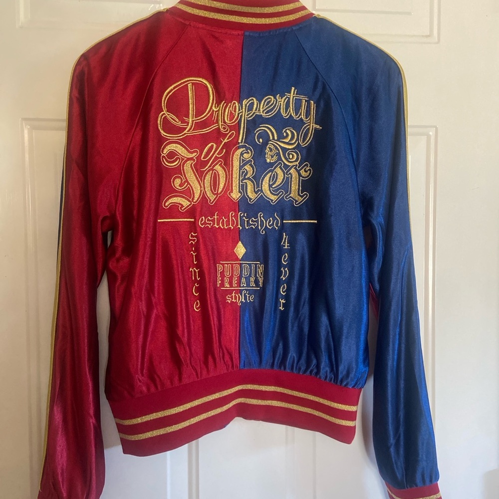Hot Topic Suicide Squad Harley Quinn Satin Bomber Jacket Medium